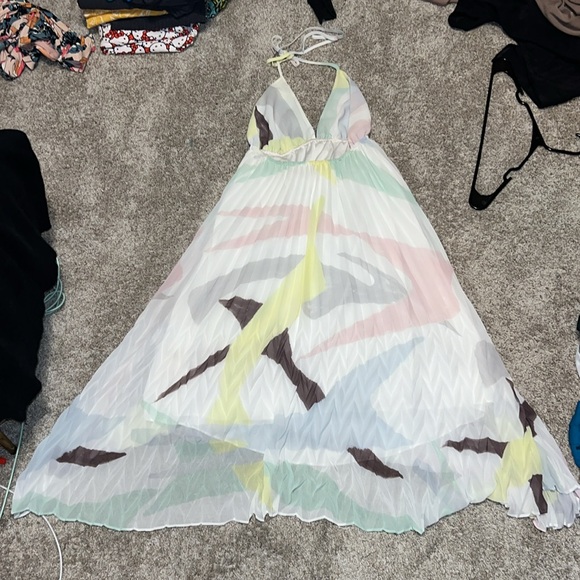 Alice & Olivia Adalyn Keyhole Dress Color:Brush Stroke Size XS - Picture 5 of 7